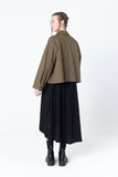 Poised Shirt Jacket | Khaki Twill