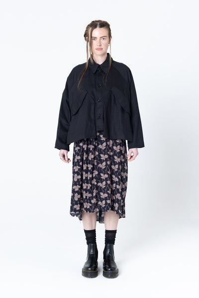 Poised Shirt Jacket | Black Denim