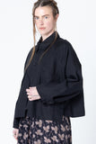 Poised Shirt Jacket | Black Denim