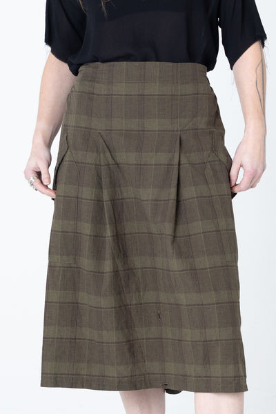 Is It A Skirt | Khaki Plaid