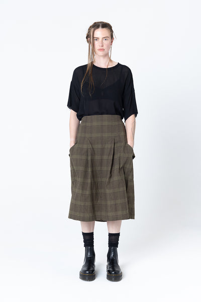 Is It A Skirt | Khaki Plaid