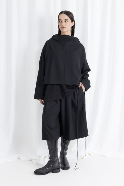 Base Shorts | Black Cupro Crepe
