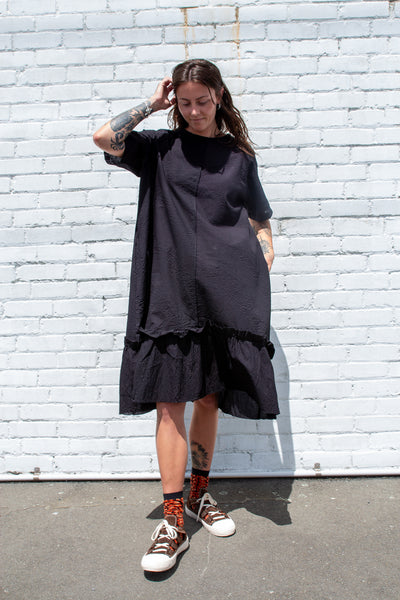 Rollers Dress | Black Cotton