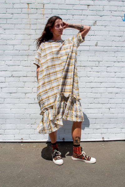 Rollers Dress | Mustard Check