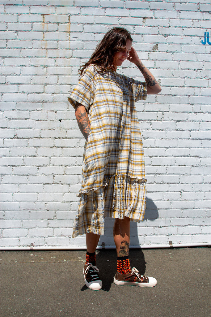 Rollers Dress | Mustard Check