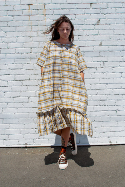 Rollers Dress | Mustard Check