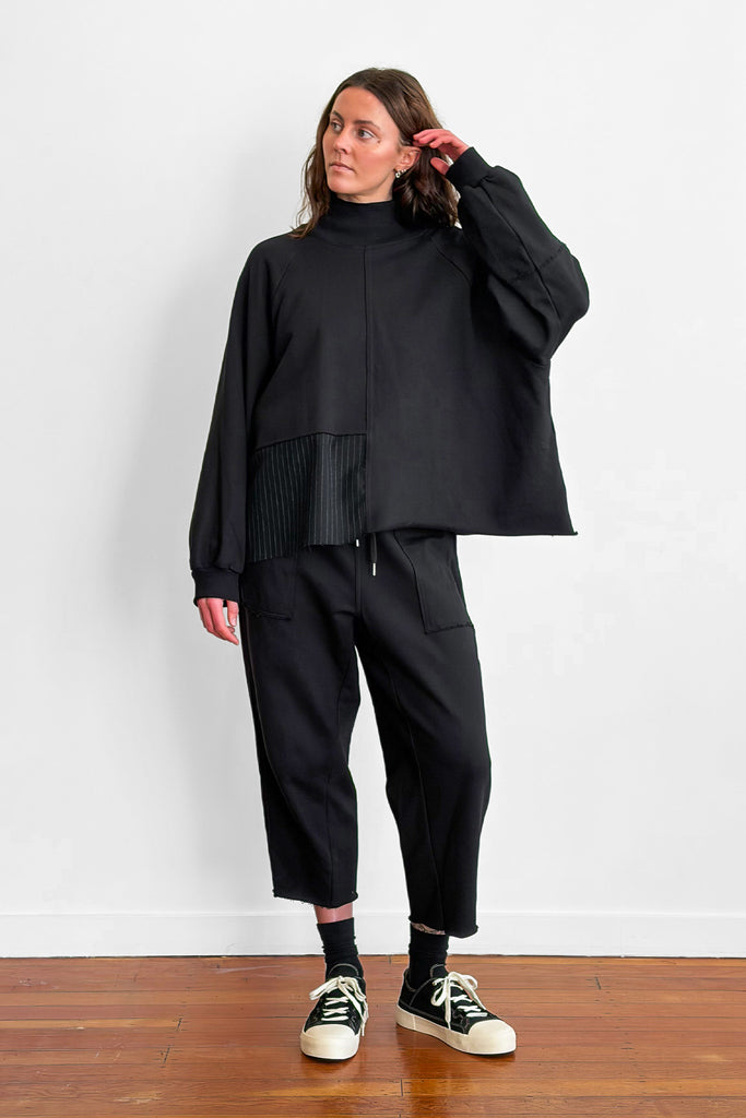 Grounded Sweater | Black/Pinstripe