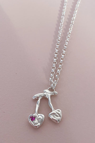 Cherry Pendant | Silver/Ruby