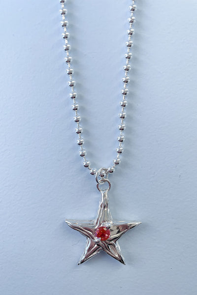 Star Pendant | Silver/Ruby