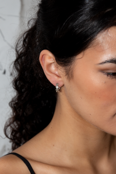 Daisy Chain Hoops | Silver