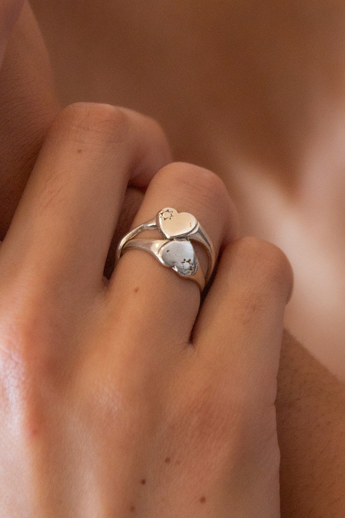 Helix Heart Ring | Silver