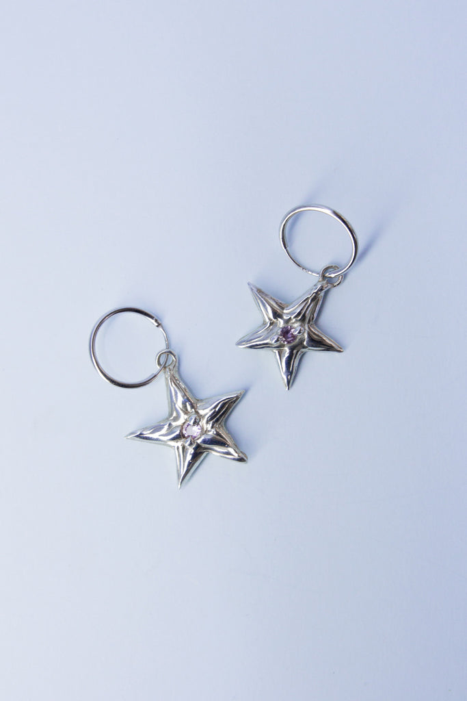 Star Earrings | Silver/Alexandrite