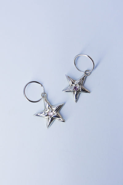 Star Earrings | Silver/Alexandrite