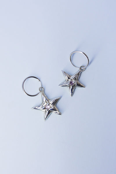 Star Earrings | Silver/Alexandrite