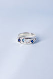Cavity Ring | Silver/Sapphire/Iolite/Zircon