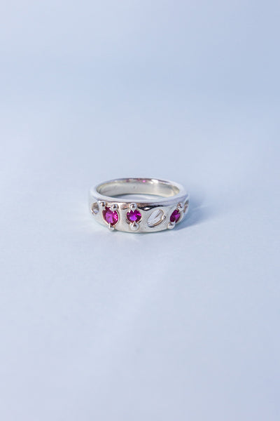 Cavity Ring | Silver/Ruby