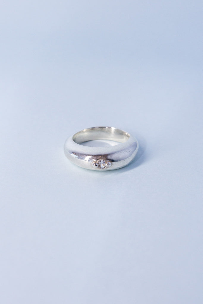 Orb Ring | Silver/White Sapphire