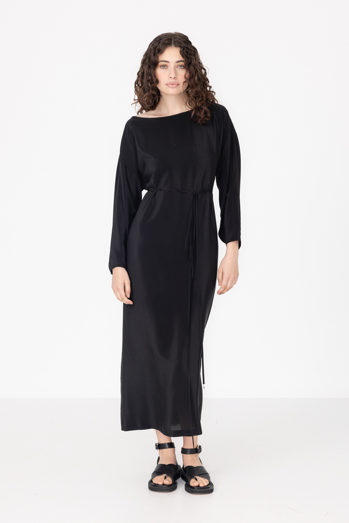 Line Dress | Black | Silk