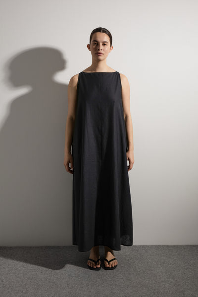 Shift Dress | Black Linen/Cotton