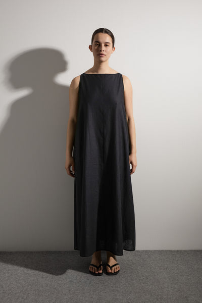 Shift Dress | Black Linen/Cotton