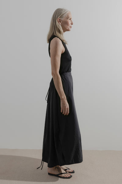 Draw Skirt | Black Nylon - Company Store