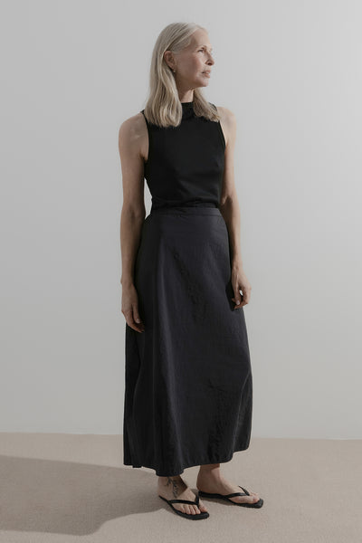 Draw Skirt | Black Nylon - Company Store