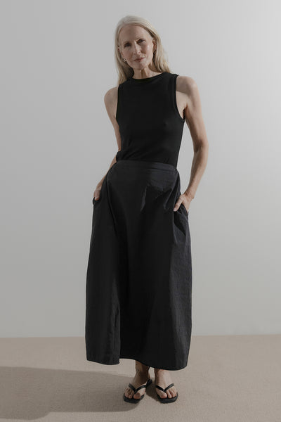 Draw Skirt | Black Nylon - Company Store