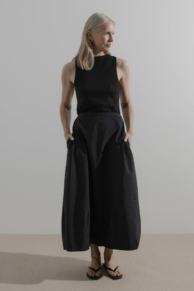 Draw Skirt | Black Nylon - Company Store