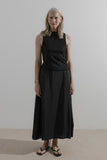 Draw Skirt | Black Linen - Company Store