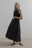Draw Skirt | Black Linen - Company Store
