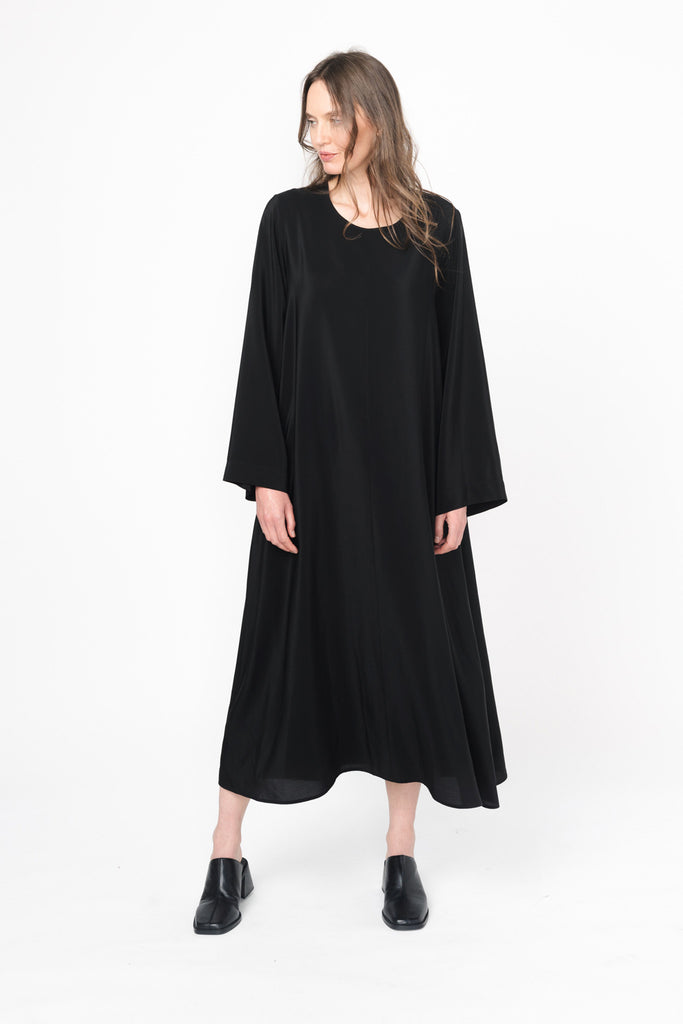 Linear Dress | Black Silk CDC