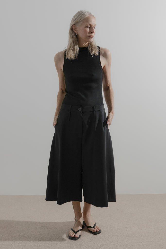 Long Line Short | Black Wool Suiting - Company Store