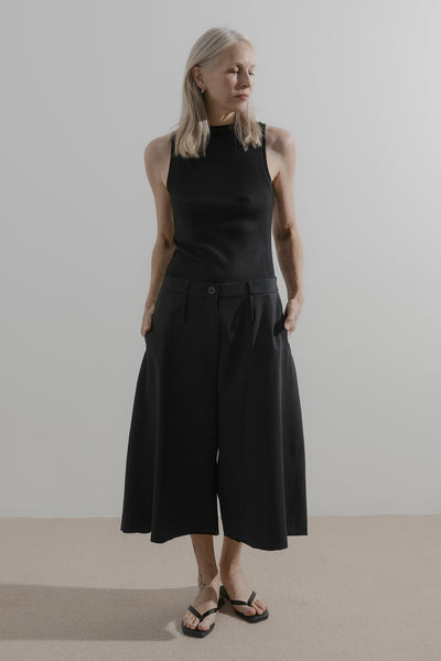 Long Line Short | Black Wool Suiting - Company Store