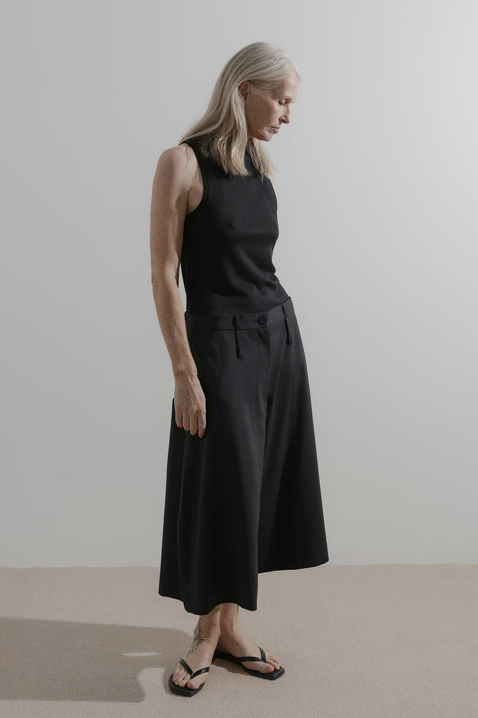 Long Line Short | Black Wool Suiting - Company Store