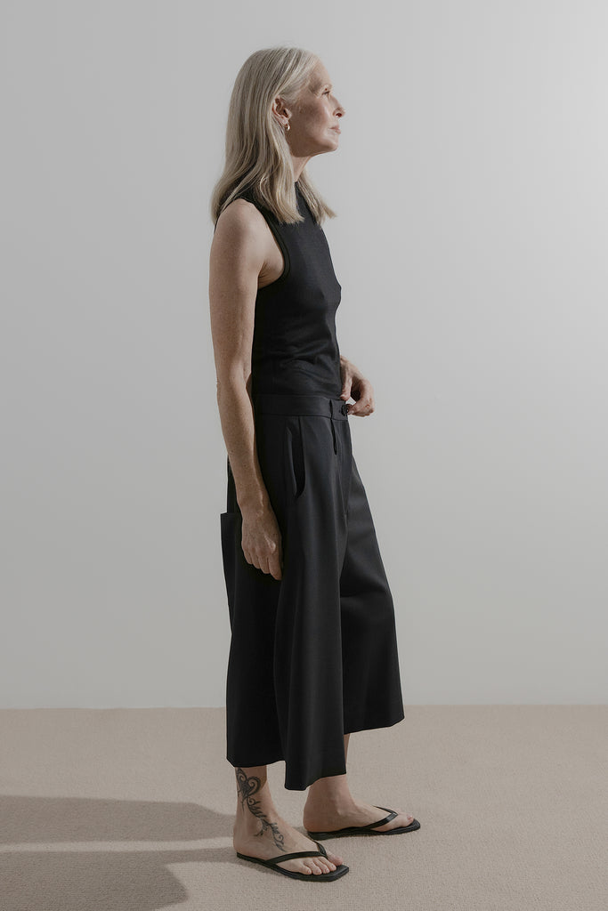 Long Line Short | Black Wool Suiting - Company Store