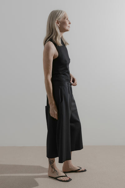 Long Line Short | Black Wool Suiting - Company Store