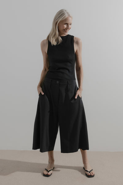 Long Line Short | Black Wool Suiting - Company Store