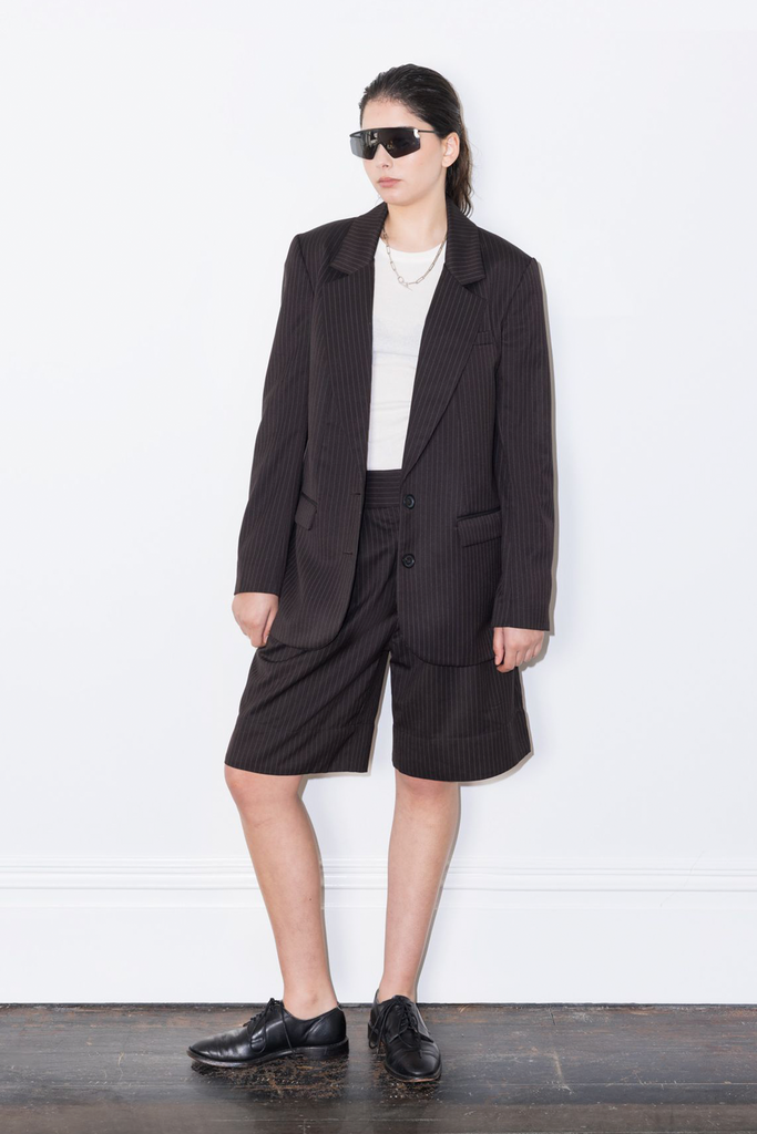 Pinstripe Suit Blazer | Brown Pinstripe