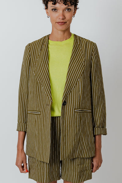 Dean Blazer | Moss Stripe