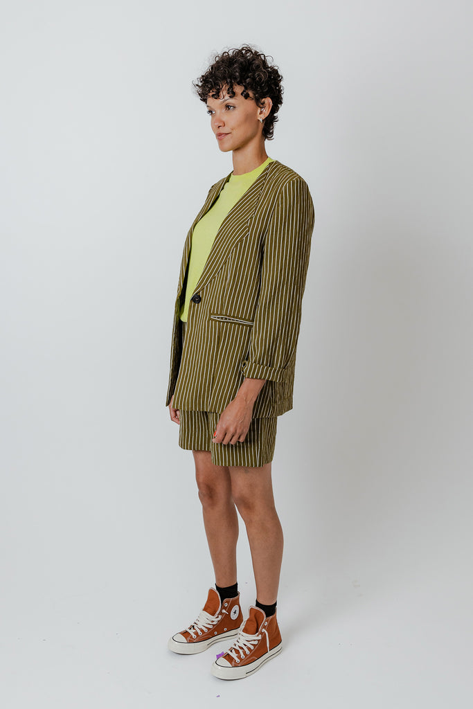 Dean Blazer | Moss Stripe