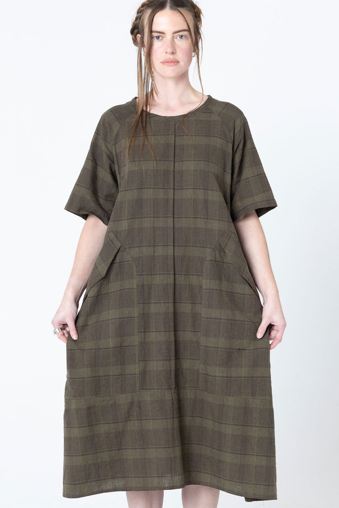 Court Dress | Khaki Plaid
