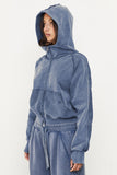 Zip Up Acid Wash Hoodie | Sky - Company Store