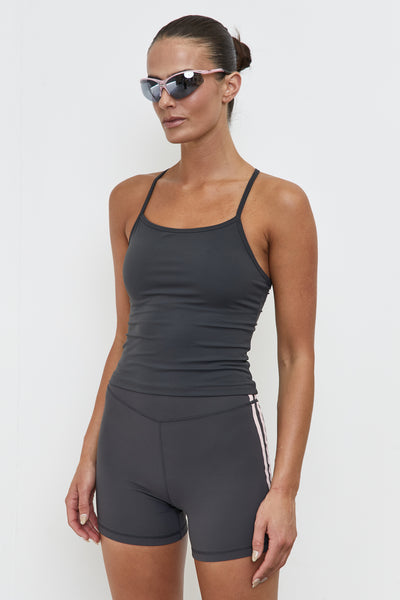 Racer Back Tank | Grey