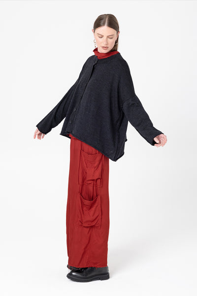 Fine Line Cardigan | Charcoal