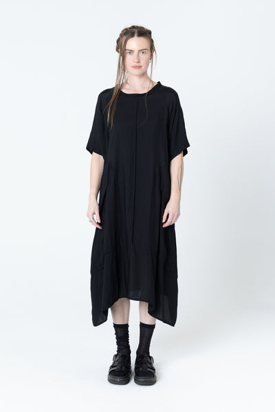 Court Dress | Black Seersucker