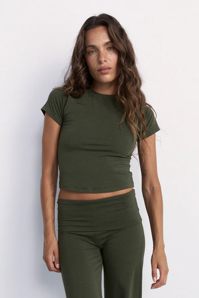 Cropped Baby Tee | Khaki