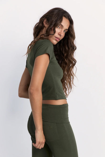 Cropped Baby Tee | Khaki