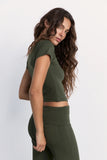 Cropped Baby Tee | Khaki