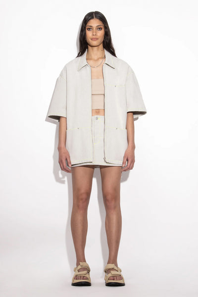 Flatliner Shacket | Chalk