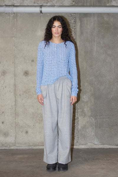 Home Tee | Cornflower Grid